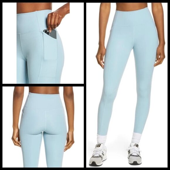 💕GIRLFRIEND COLLECTIVE💕 High Waist Pocket Leggings ~ Sky Blue XS NWT - Picture 1 of 16